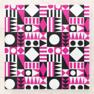 Midden-eeuws abstract patroon. glazen onderzetter