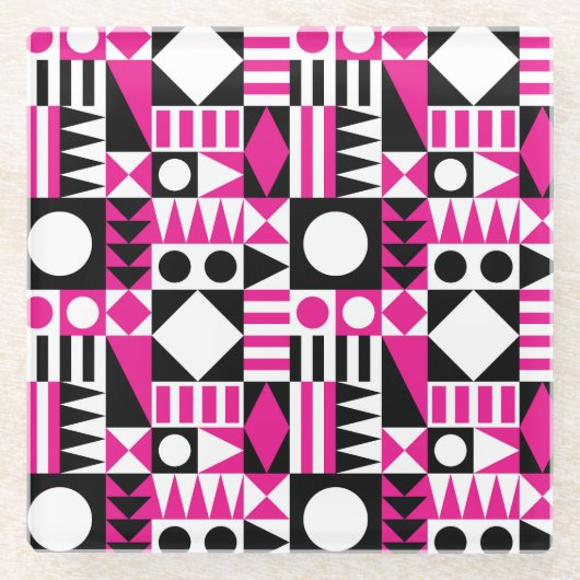 Midden-eeuws abstract patroon. glazen onderzetter (Voorkant)