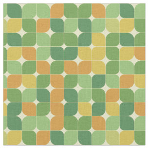 Midden eeuws abstract patroon groen oranje stof