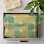 Midden eeuws abstract patroon groen oranje tissuepapier (Geschenk)