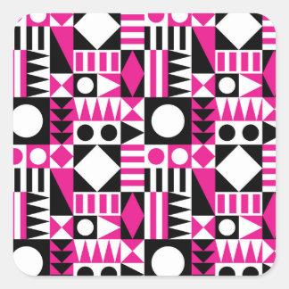 Midden-eeuws abstract patroon. vierkante sticker