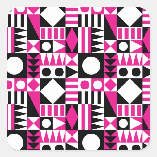 Midden-eeuws abstract patroon. vierkante sticker (Voorkant)