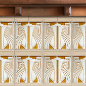 Midden-eeuws Art Nouveau Symmetrie Sinaasappel Tegeltje