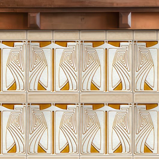 Midden-eeuws Art Nouveau Symmetrie Sinaasappel Tegeltje