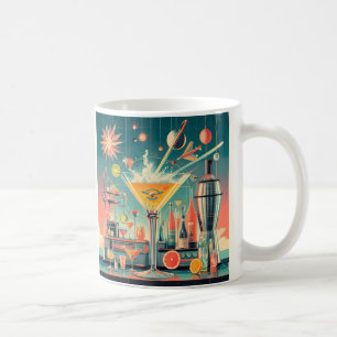 Midden eeuws atomaire futuristische citrus martini koffiemok