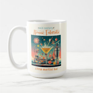 Midden eeuws atomaire futuristische citrus martini koffiemok