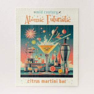 Midden eeuws atomaire futuristische citrus martini legpuzzel