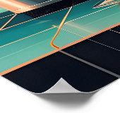 Midden eeuws atomaire futuristische citrus Martini Poster (Hoek)