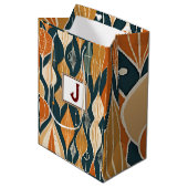 Midden eeuws atoomdruppels oker  moderne retro  medium cadeauzakje (Voorkant Gekanteld)