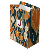 Midden eeuws atoomdruppels oker  moderne retro  medium cadeauzakje (Achterkant Gekanteld)
