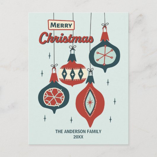 Midden-eeuws atoomkerst feestdagenkaart (Voorkant)