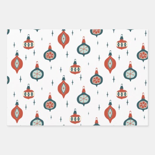 Midden-eeuws atoomkerst inpakpapier vel (Voorkant 3)