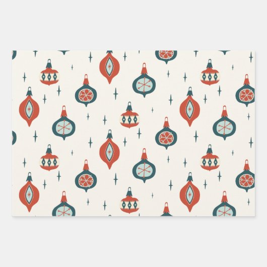 Midden-eeuws atoomkerst inpakpapier vel (Voorkant 2)