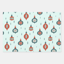 Midden-eeuws atoomkerst inpakpapier vel