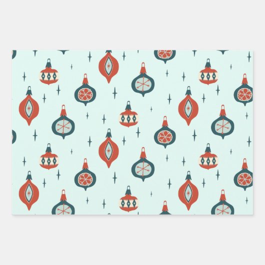 Midden-eeuws atoomkerst inpakpapier vel (Voorkant)