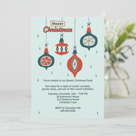 Midden-eeuws atoomkerst kaart (Staand voorkant)