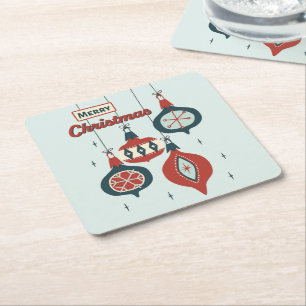 Midden-eeuws atoomkerst kartonnen onderzetters