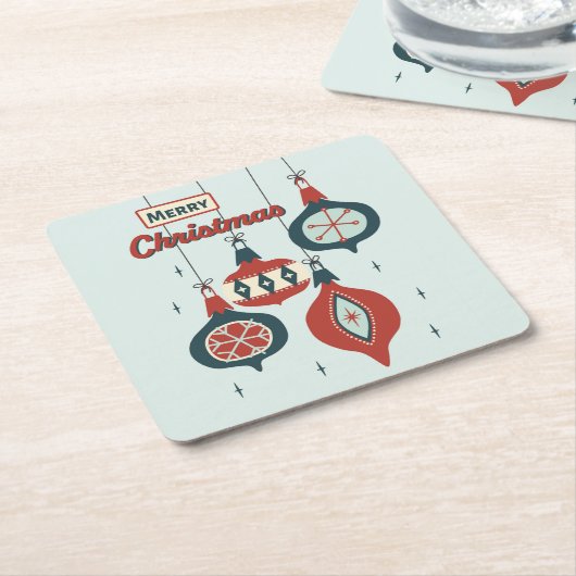 Midden-eeuws atoomkerst kartonnen onderzetters (Schuin)