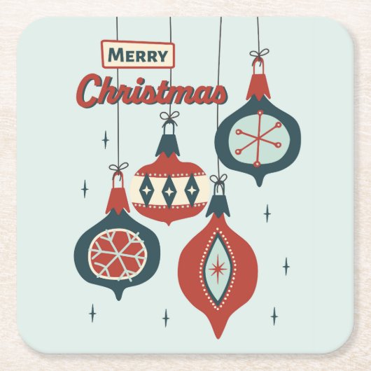 Midden-eeuws atoomkerst kartonnen onderzetters (Voorkant)