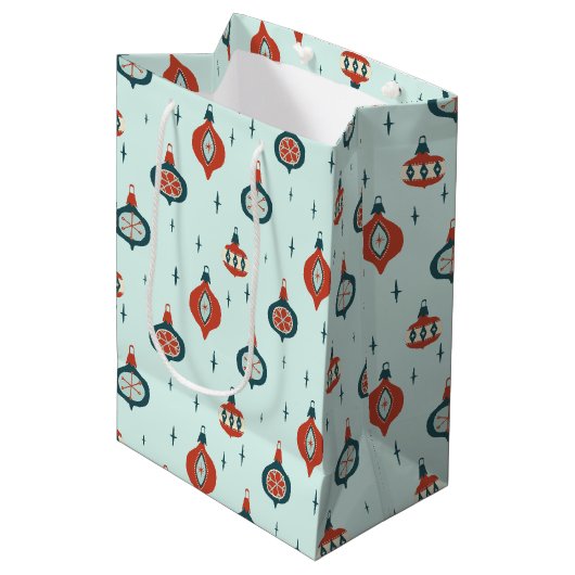 Midden-eeuws atoomkerst medium cadeauzakje (Voorkant Gekanteld)