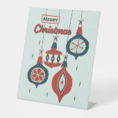 Midden-eeuws atoomkerst reclamebord met voetstuk (Voorkant)