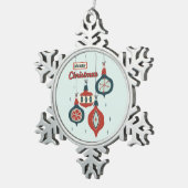 Midden-eeuws atoomkerst tin sneeuwvlok ornament (Rechts)