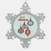 Midden-eeuws atoomkerst tin sneeuwvlok ornament (Voorkant)