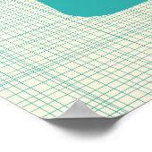 Midden-eeuws atoomtijdperk Abstract Blauwgroen Sin Poster (Hoek)