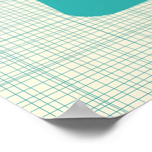 Midden-eeuws atoomtijdperk Abstract Blauwgroen Sin Poster (Hoek)