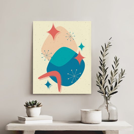 Midden-eeuws atoomtijdperk Abstract Canvas Afdruk