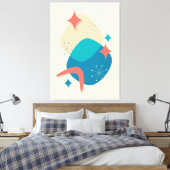 Midden-eeuws atoomtijdperk Abstract Canvas Afdruk (Insitu (Slaapkamer))