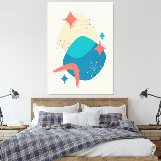 Midden-eeuws atoomtijdperk Abstract Canvas Afdruk (Insitu (Slaapkamer))