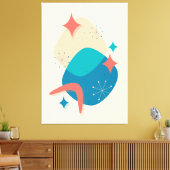 Midden-eeuws atoomtijdperk Abstract Canvas Afdruk (Insitu (Woonkamer))