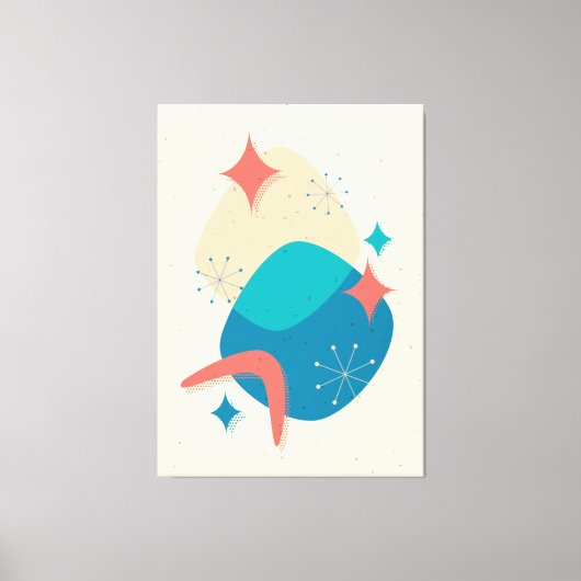 Midden-eeuws atoomtijdperk Abstract Canvas Afdruk (Voorkant)