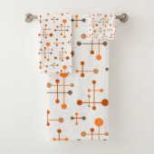Midden-eeuws atoomtijdspatroon 36 Sinaasappel, bru Bad Handdoek (Insitu)