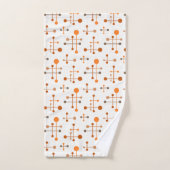 Midden-eeuws atoomtijdspatroon 36 Sinaasappel, bru Bad Handdoek (Handdoek)