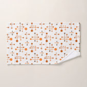 Midden-eeuws atoomtijdspatroon 36 Sinaasappel, bru Bad Handdoek (Handdoek)