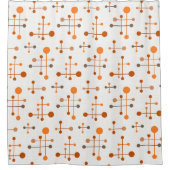 Midden-eeuws atoomtijdspatroon 36 Sinaasappel, bru Douchegordijn (Voorkant)