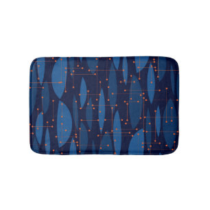 Midden-eeuws blauw atomisch naadloos patroon badmat