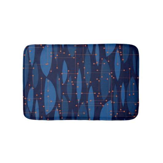 Midden-eeuws blauw atomisch naadloos patroon badmat (Voorkant)