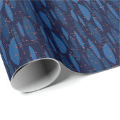 Midden-eeuws blauw atomisch naadloos patroon cadeaupapier (Rol Hoek)