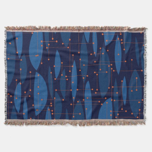 Midden-eeuws blauw atomisch naadloos patroon deken (Voorkant)