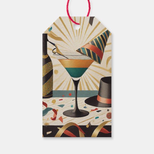 Midden-eeuws cocktailuur - New Years Eve Cadeaulabel (Achterkant)