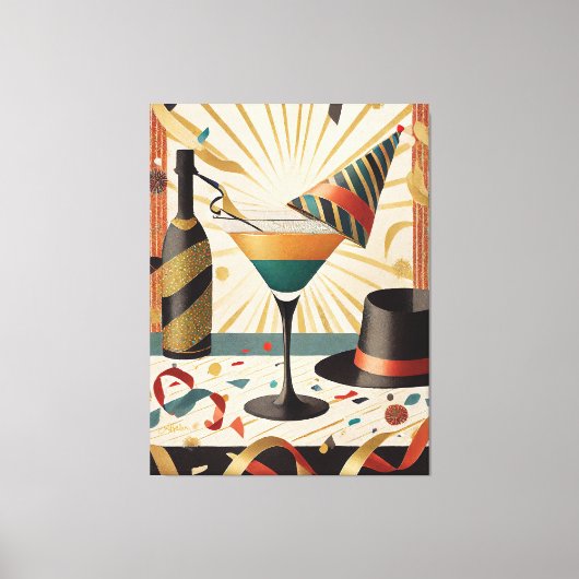 Midden-eeuws cocktailuur - New Years Eve Canvas Afdruk (Voorkant)