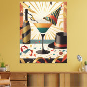 Midden-eeuws cocktailuur - New Years Eve Canvas Afdruk (Insitu (Woonkamer))