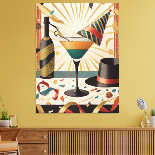 Midden-eeuws cocktailuur - New Years Eve Canvas Afdruk (Insitu (Woonkamer))