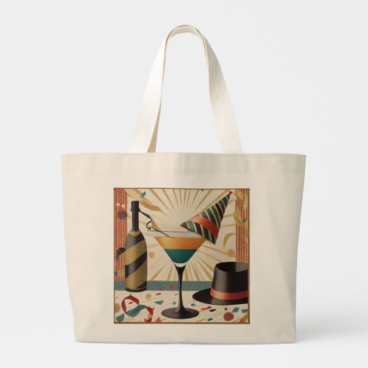 Midden-eeuws cocktailuur - New Years Eve Grote Tote Bag (Achterkant)