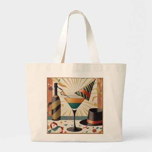 Midden-eeuws cocktailuur - New Years Eve Grote Tote Bag (Voorkant)