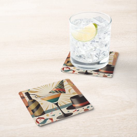 Midden-eeuws cocktailuur - New Years Eve Kartonnen Onderzetters (Insitu)