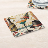 Midden-eeuws cocktailuur - New Years Eve Kartonnen Onderzetters (Schuin)